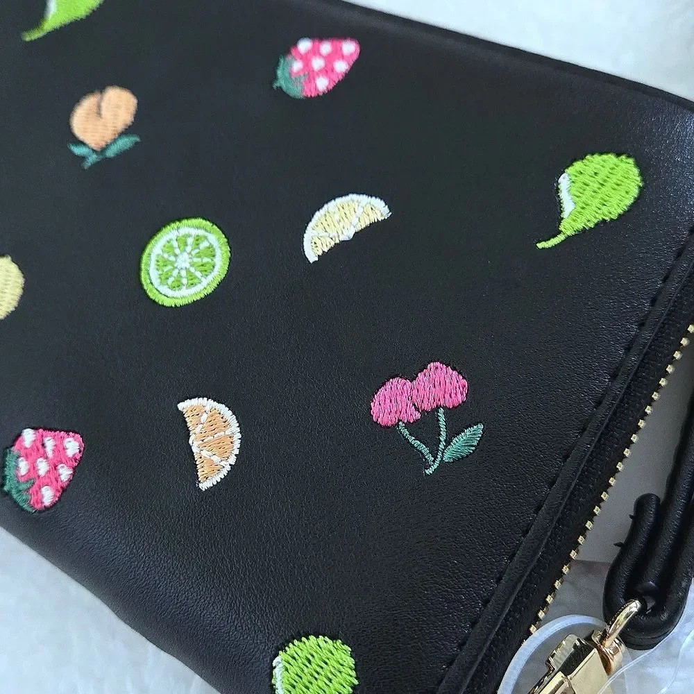 Betsey Johnson Fruits🍒🍐 XO Zip Around Wristlet - NWT